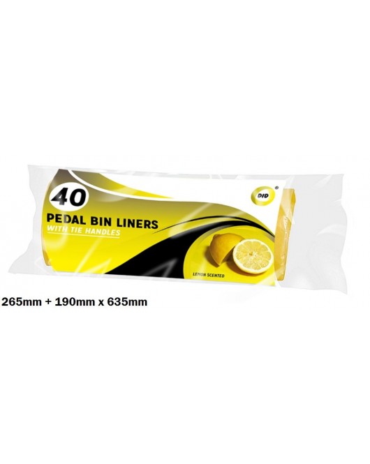 40pc Pedal Bin Liners with Tie Handles