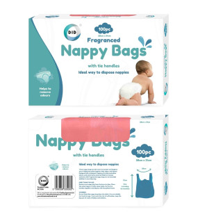 100Pk Fragranced Nappy Bags