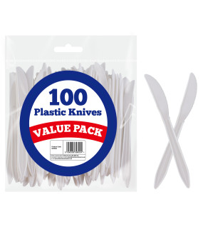 100pc Reusable Plastic Knives