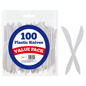 100pc Reusable Plastic Knives