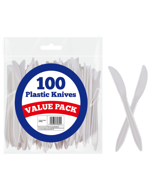 100pc Reusable Plastic Knives