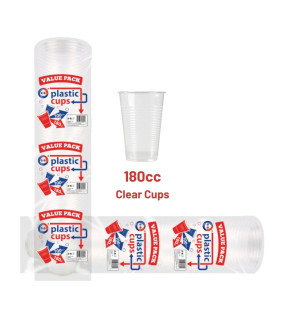 100pc 180Cc Clear Plastic Cups