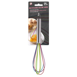 25cm Multicoloured Silicone Whisk