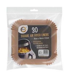 30pc 16cm x 16cm x 4.5cm Square Air Fryer Liners