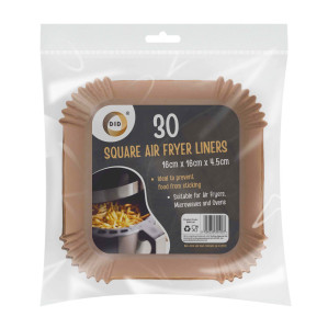 30pc 16cm x 16cm x 4.5cm Square Air Fryer Liners