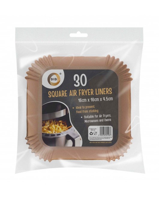 30pc 16cm x 16cm x 4.5cm Square Air Fryer Liners