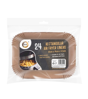 24pc 22cm x 14cm x 4.5cm Rectangular Air Fryer Liners