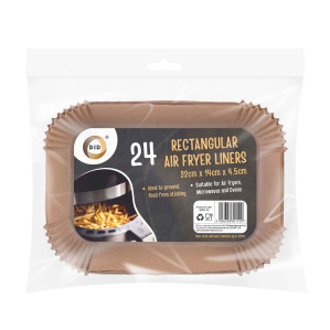 24pc 22cm x 14cm x 4.5cm Rectangular Air Fryer Liners