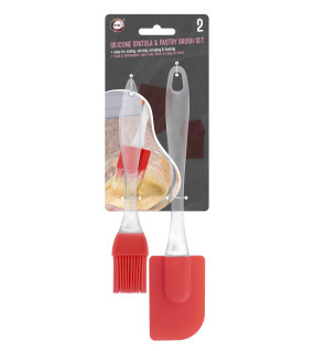 2pc Silicone Spatula & Pastry Brush Set