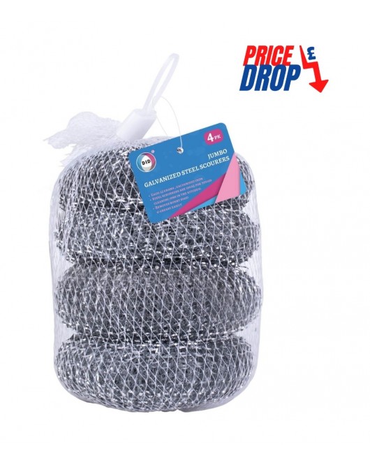 4pc Jumbo Galvanized Steel Scourers
