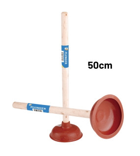 50cm Rubber Plunger with Wooden Handle