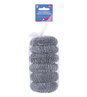 6pc Galvanized Steel Scourers