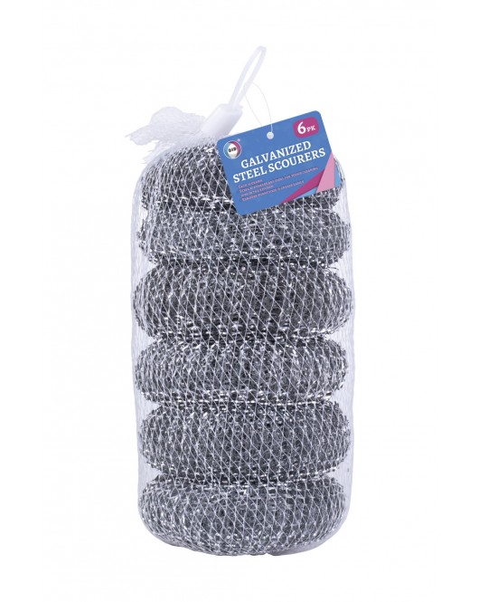 6pc Galvanized Steel Scourers