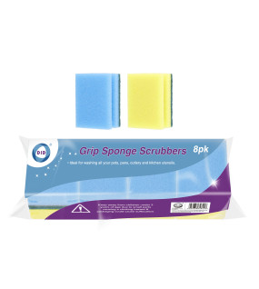 8pc Grip Sponge Scrubbers