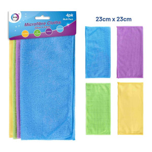 4pc Microfibre Cloths - 23cm x 23cm