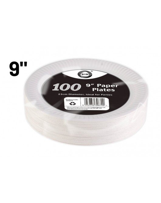 100pc 9" Paper Plates