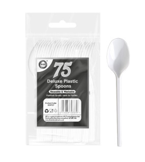 75pc Reusable Deluxe Plastic Spoons