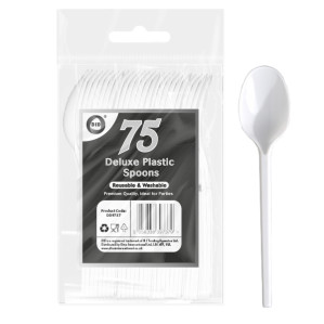 75pc Reusable Deluxe Plastic Spoons