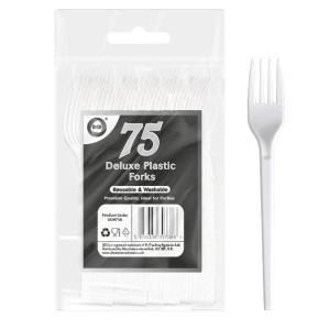 75pc Reusable Deluxe Plastic Forks