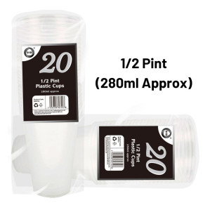 20pc 1/2 Pint Plastic Cups