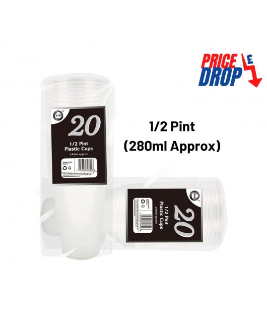 20pc 1/2 Pint Plastic Cups