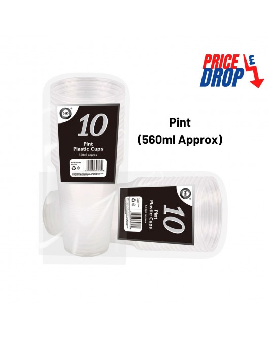 10pc Pint Plastic Cups
