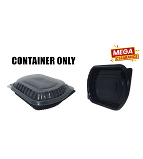 50pc Pp 1 Section Black Microwave Food Containers 22G