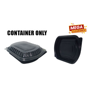 50pc Pp 1 Section Black Microwave Food Containers 22G