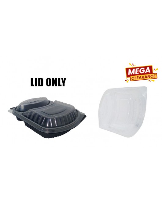 50pc Pp 2 Section Transparent Microwave Food Container Lids 18G