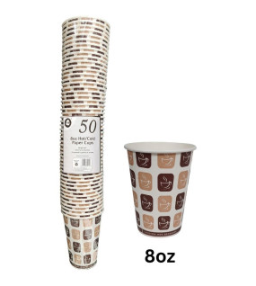 50pc 8oz Hot/Cold Paper Cups 