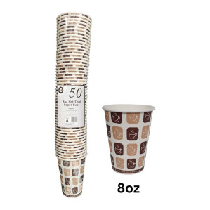 50pc 8oz Hot/Cold Paper Cups 