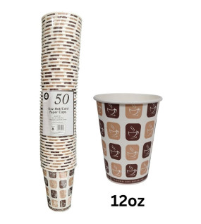 50pc 12oz Hot/Cold Paper Cups 