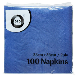100pc 33cm x 33cm 2ply Navy Blue Napkins