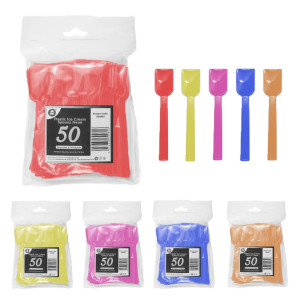 50pc Reusable Neon Ice Cream Spoons