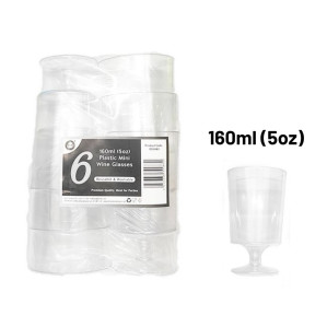 6pc Reusable 160ml (5Oz) Mini Wine Glasses