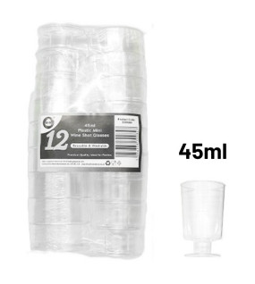 12pc Reusable 45ml Mini Wine Shot Glasses