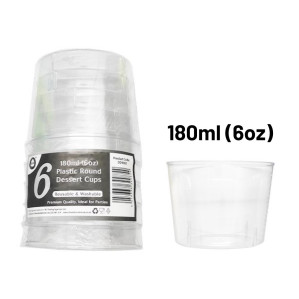 6pc Reusable 180ml (6Oz) Round Dessert Cups