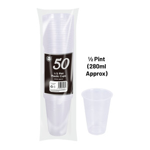 50pc 1/2 Pint Plastic Cups