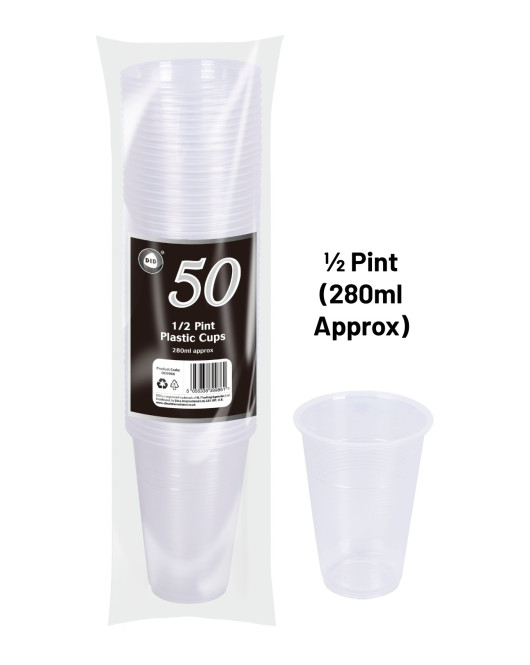 50pc 1/2 Pint Plastic Cups