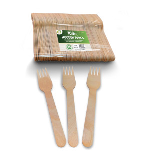 100pc Wooden Forks