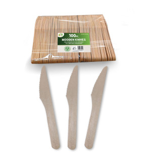 100pc Wooden Knives