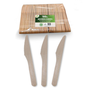 100pc Wooden Knives