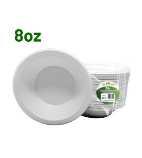 50pc 8oz Biodegradable Bagasse Bowls