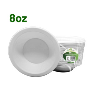 50pc 8oz Biodegradable Bagasse Bowls
