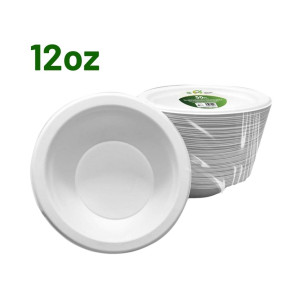 50pc 12oz Biodegradable Bagasse Bowls