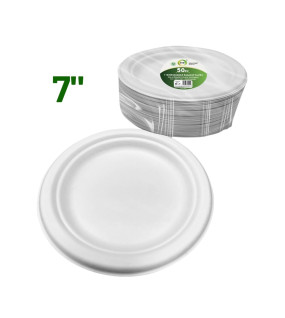 50pc 7" Biodegradable Bagasse Plates