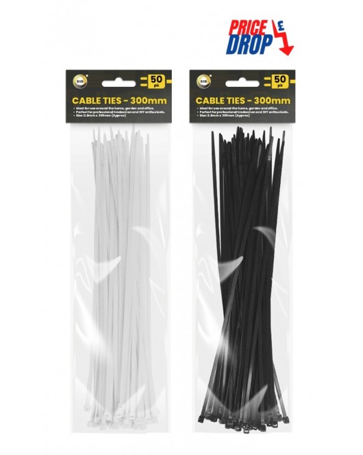 50pc Cable Ties - 300mm