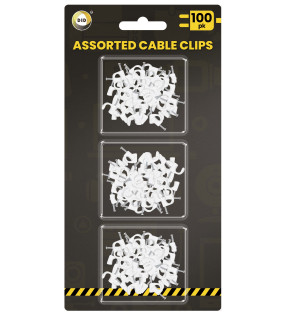 100pc Assorted Cable Clips