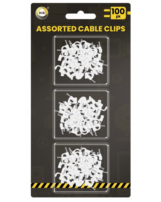 100pc Assorted Cable Clips