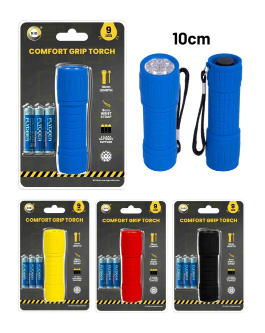 9 Led 10cm Torch with Batteries